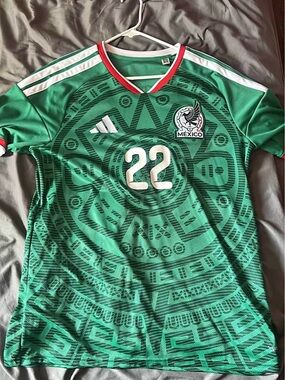 Adidas Mexico Green 22 Aztec-Pattern Soccer Jersey
